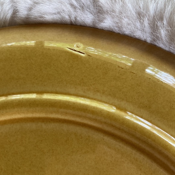 MCM 1960s Vintage Butterscotch Ironstone 11.5” Plate by Canonsburg Pottery Co. - Picture 5 of 8